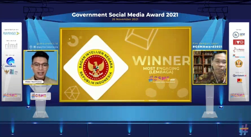 Torehkan Sejarah Digital, Akun Media Sosial BIN Dapat Penghargaan Most Engaging
